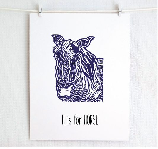 H is for Horse Illustrated Print