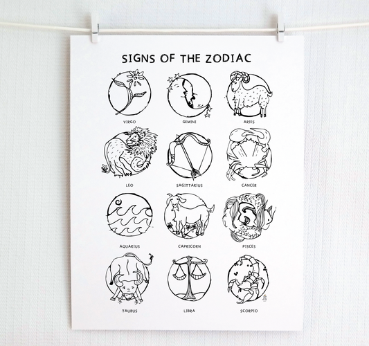 Signs of the Zodiac (black and white)