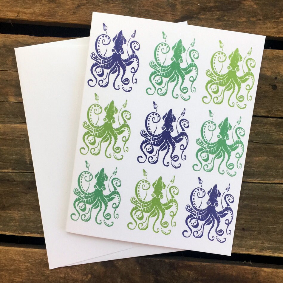 Giant Squid Greeting Cards