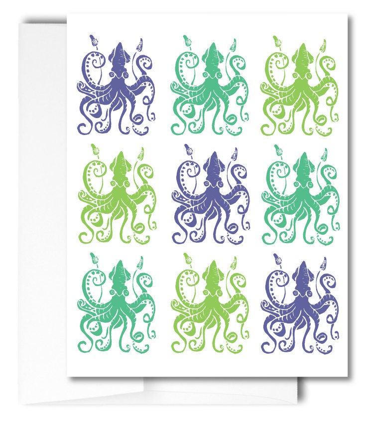 Giant Squid Greeting Cards