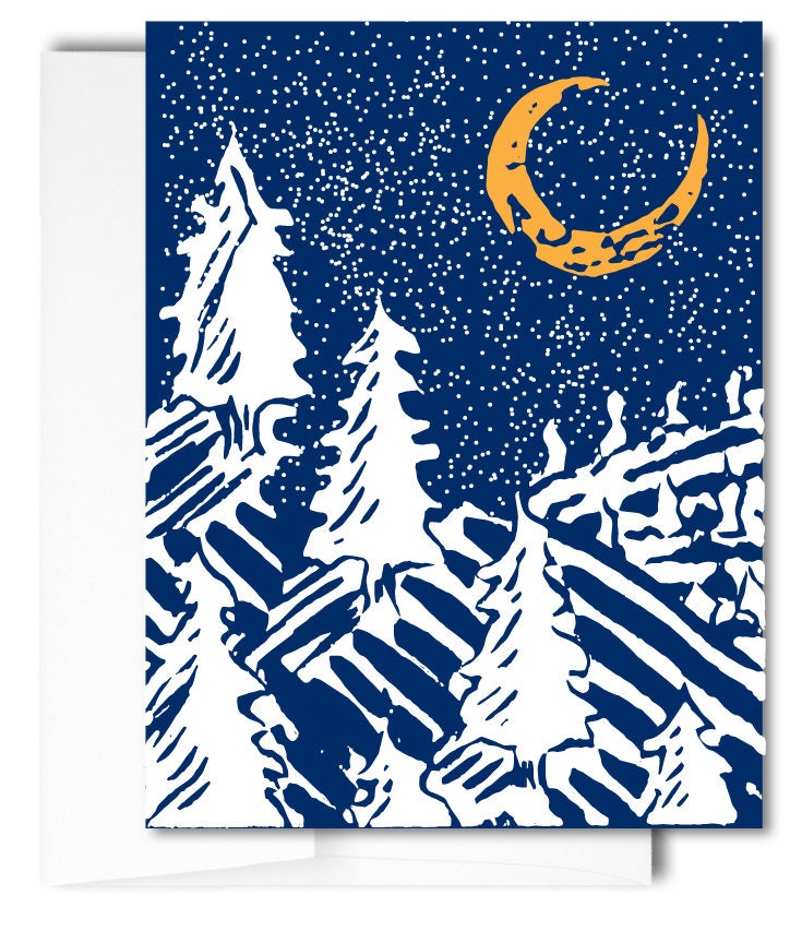 Winter Night Greeting Cards