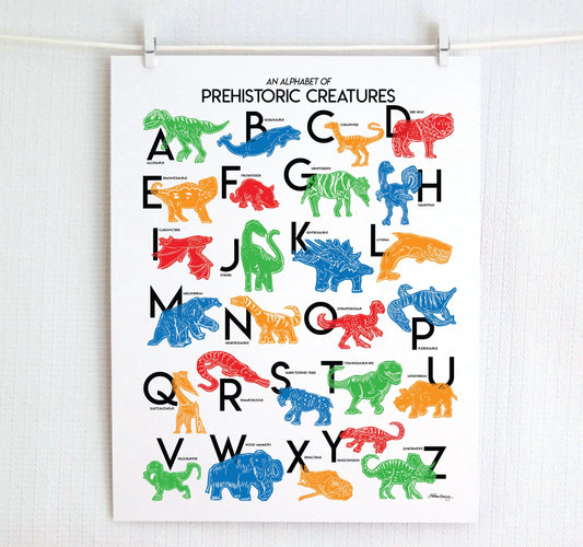 An Alphabet of Prehistoric Creatures (Primary Colors)