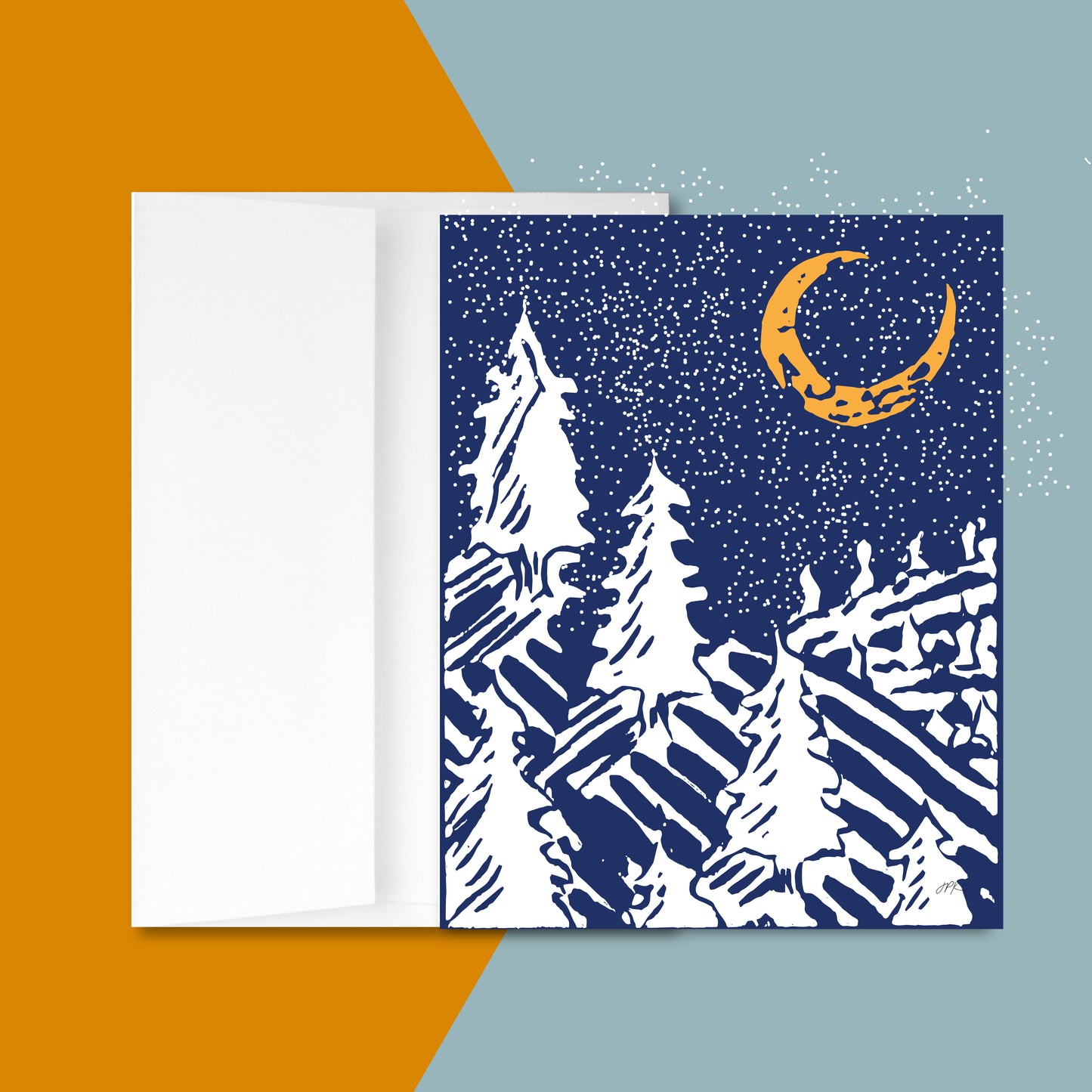 Winter Night: Pack of 10 Folded Cards (standard envelopes) (US & CA)